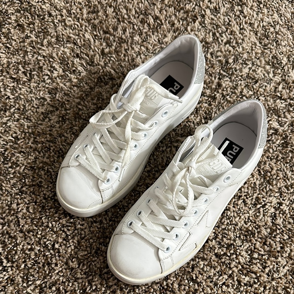 Golden goose White Sneakers with Silver Accents
